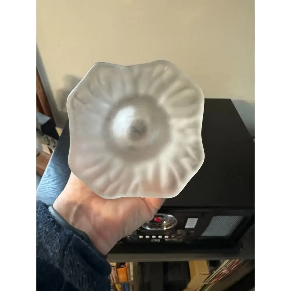 Imperlux Vintage Lead Crystal Frosted Rose Floral Vase